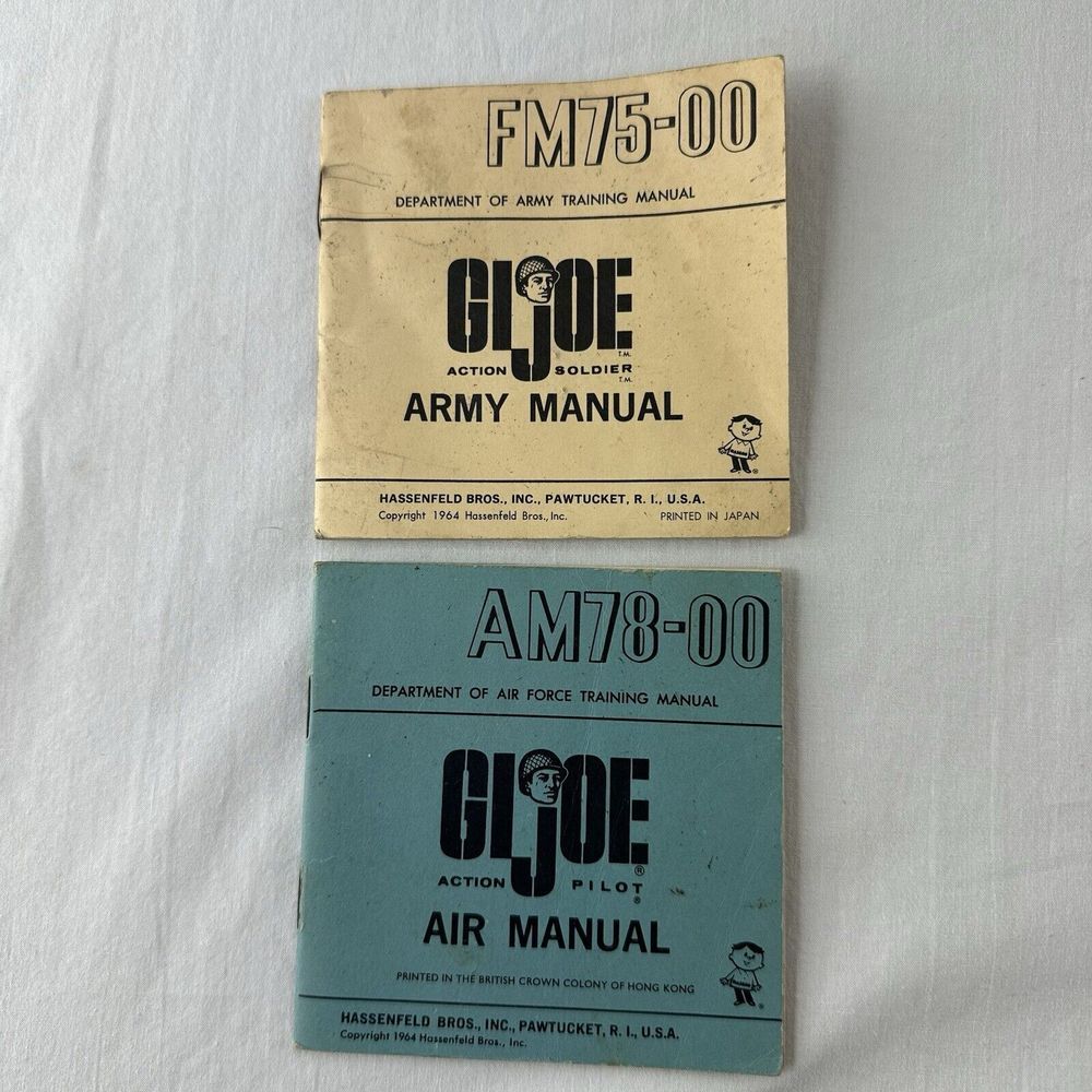 Lot 3 Vintage 1964 Hasbro Gi Joe Manuals Air AM78-00 & Army FM75-00 Booklets Set